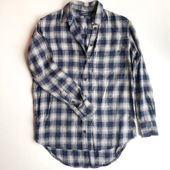 Madewell Ex-Boyfriend Flannel Shirt - Picture 1 of 7